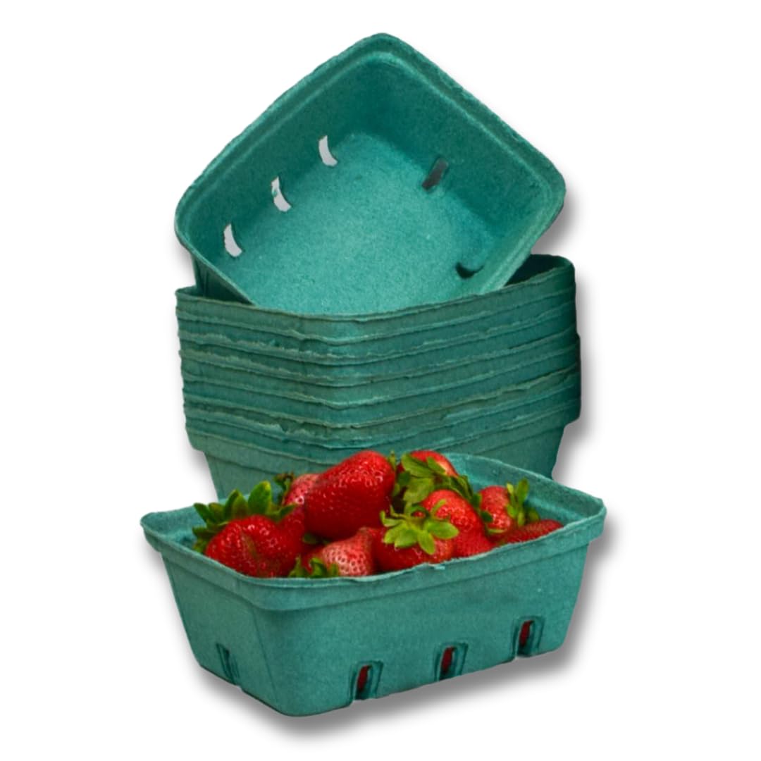 Amazon.com: Green Molded Pulp Fiber Berry/Produce 1.5 Quart Basket
